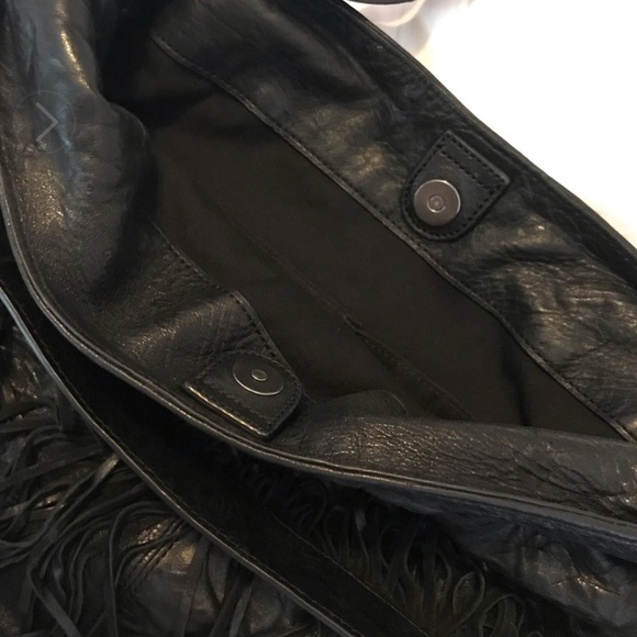 FRYE Black Fringe Leather Hobo Bag - Picture 8 of 16